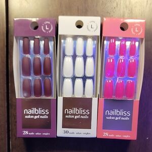 Bliss Nail Set - Burgundy Matte, White, Magenta